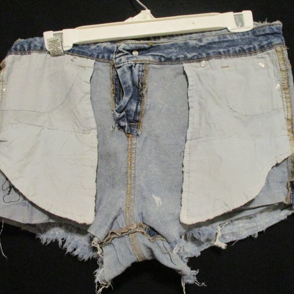 Hot Kiss Distressed Blue Jeans Cut Off Shorts -- Final Price - Picture 5 of 9